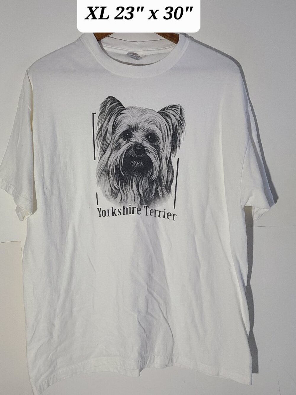 Yorkshire Terrier White Men's XL T-Shirt